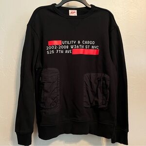 RTGB Pouch Pocket Crewneck Sweatshirt in Black Size Large